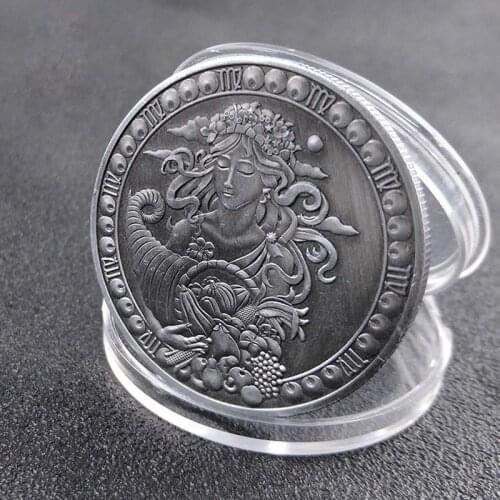 Twelve Constellation Zodiac Silver Commemorative Coins Virgo Tarot Wishing Sun God Lucky Love Medals Euro Astrology Souvenir