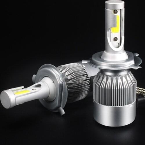 1 Pair H3 LED Headlight Bulbs Auto Headlamps 7200LM Hb4 9006 6000K H4 H1 880 72W C6 12V 9005