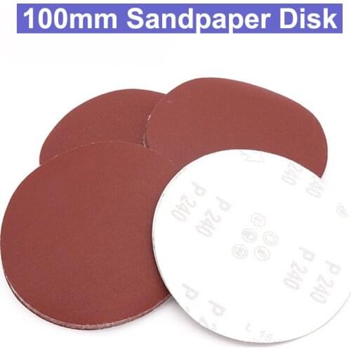 10pc 4" 100mm Grinding Sanding paper Flocking Sandpaper Hook Loop Round Sandpaper Disk Sanding Disc Polish Tool 60-800 Grit
