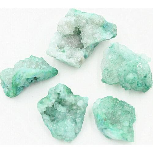 1X Natural Agate Quartz Electroplated Cluster Crystal Points Pendant Earring DIY Materials Minerals Specimen Decorations