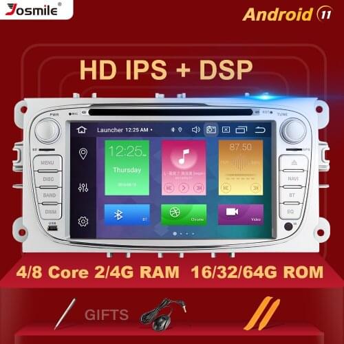 2 din Android 11 Car Multimedia For Ford Focus 2 Ford Mondeo 4 FordC-Max S-Max Kuga Galaxy Transit Connect Radio DVD Navigation