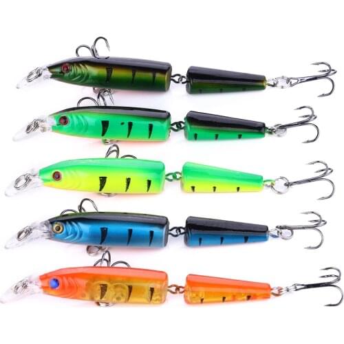 5 pcs High quality jointed minnow fishing lure Sections Artifician plastic hard bait Lifelike lures 10.5cm-9.6g (JM002)