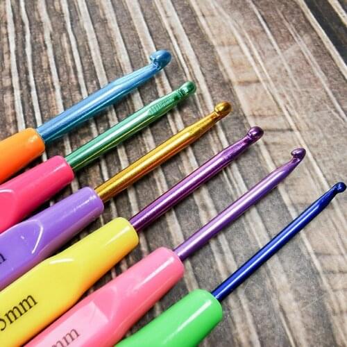 6Pcs/Set Sewing Accessories Weaving Tools DIY Crafts Plastic/Aluminum Hooks Knitting Needles Kit Colorful Multi Purpose Crochet