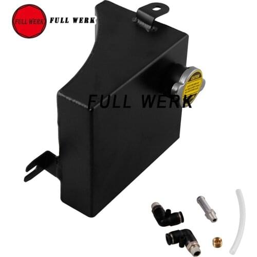 Aluminum Alloy Car Water Tank Triangle Cooling Kettle Radiator Coolant Tank Can Bottle Accessories Black Silver