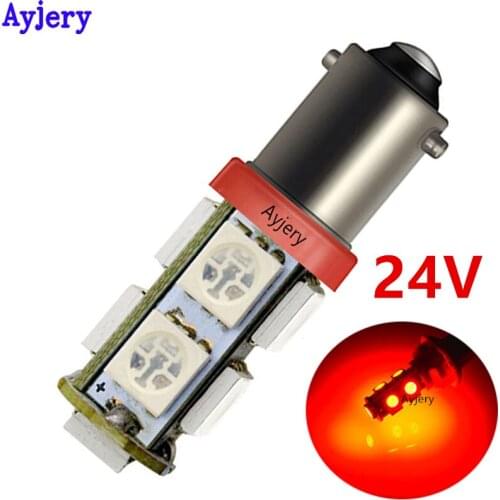 AYJERY 50PCS BA9S T11 T4W 5050 9 SMD LED Light Bulb Super Bright Indicator Reading Lamps White Clearance Reverse Light 24V DC