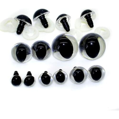 10-30mm Clear Plastic Safety Eyes Handmade Dolls Accessories for Amigurumi Cat Bear Making DIY Crafts Supplies