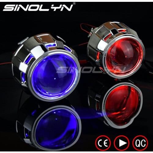 Sinolyn Headlight Lenses Devil Eyes Bi-xenon Projector Lens 2.5 For H4 H7 Car Lights Accessories Retrofit Use H1 HID Light Bulbs