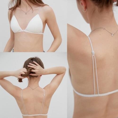 2021 Women Backless Sexy Bra Stylish Lace Seamless Bralette Triangle Cup Invisible Boneless Bras For Dress Soft Thin Underwear