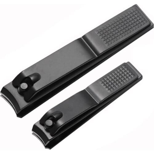 Black Nail Clippers Stainless Steel Super Sharp Nails and Toenails Manicure Tool Flat Nose Nail Clippers
