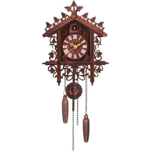 1pcs Wood Wooden Clock Unique Style Handcraft Wall Hanging Clock Art Home Living Room Decor