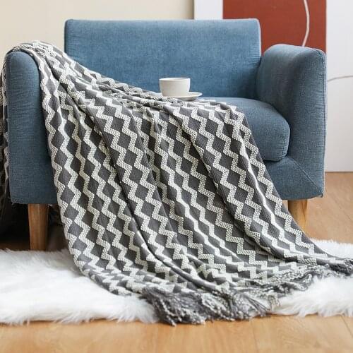 Cotton Blanket Chunky Knit Blanket Sofa Blanket Office portable Nap Blanket Towel Summer Air Conditioning Blankets for Beds