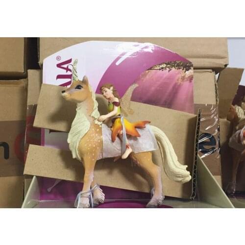 Pvc figure model toy Femaleelff riding a forest uniccornn