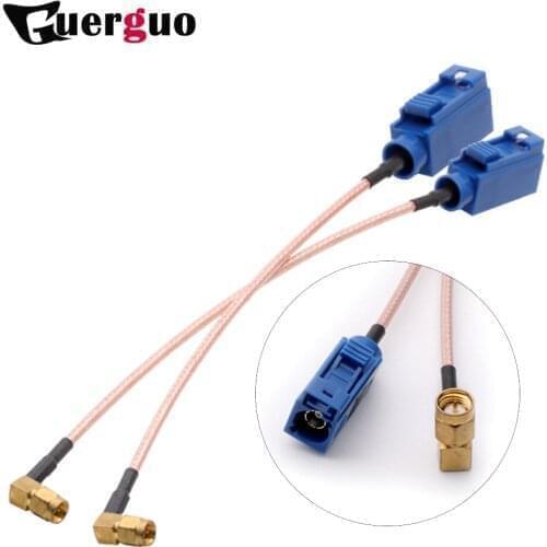 10PCS SMA Male Right Angle to Fakra C Female Jack RF cable GPS Antenna Extension Cable Adapter RG316 6 Inches