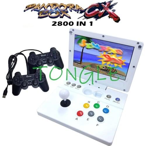 Mini arcade Portable Clamshell Pandora Box CX 2800 in 1 original arcade joystick can save game High score record Can add games