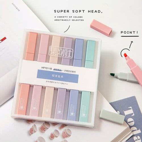 Pastel Highlighter Set Chisel Tip Marker Pen for Adults & Kids Large Ink mildliners School Office Supplies Stationery