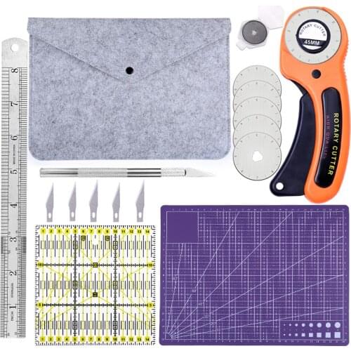 LMDZ Rotary Cutters Rotary Cutter Set with Cutting Mat Patchwork Ruler Carving Knife Rotary Cutter Kit for Sewing and Quilting