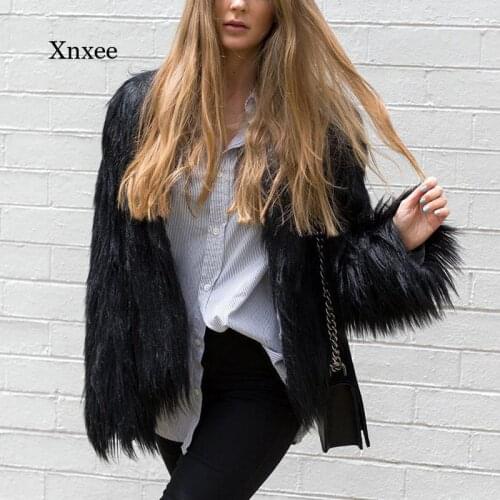 2021 Autumn and Winter Womens Elegant Furry Coat Fluffy Warm Long-Sleeved Coat Coat Coat