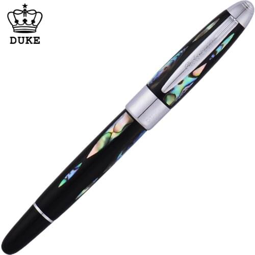 Duke Real Seashell Rollerball Pen, Beautiful Night Pearl In The Dark Green Sea Fine Point Collection Gift Pen & Wooden Gift Box