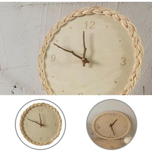 Widely Applied Great Braid Frame Wall Hanging Clock Decor Twig Shape Indicator Clock Decor Braid Frame for Reading Room