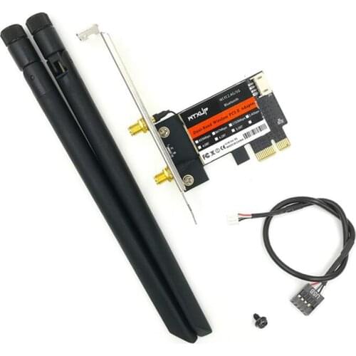 WTXUP Wireless-AC 7265 802.11Ac 867Mbps + 300Mbps PCI Express Desktop WiFi Adapter Bluetooth 4.2 for 7265AC PC Wifi Card