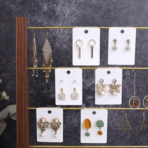 Factory Price Simple And Large-capacity Walnut Earrings Storage And Display Stand Earrings Display Shooting Props Jewelry Shelf