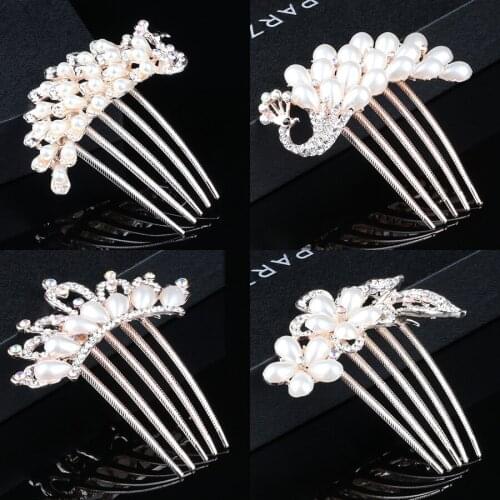 2021 New Korean Style Pearls Wedding Hair Comb Bridal HairPins Clips Women Jewelry Accessories Handmade Headpieces