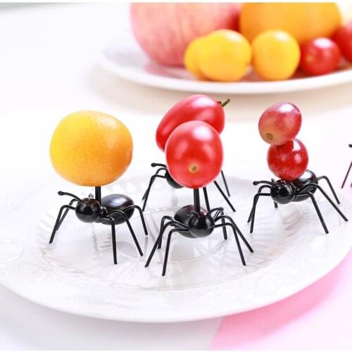 12pcs/set Party Series Toothpicks Creative Fun Hardworking Ant Fruit Cake Fork