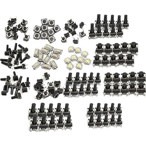 140pcs/lot Push Up Button Switch Caps 14types Kit Momentary Push Button Switch Cap SMD Assortment Kit Set Caps Promotion Price