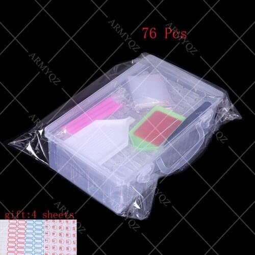 2020 NEW 76 Grids Diamond Embroidery Storage Box Diamond Painting Accessory Tools jewelry Box Case Organizer tray pen gift