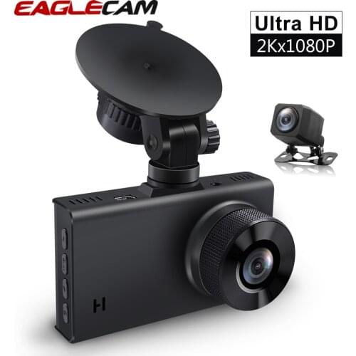 3.0 IPS Screen UHD 2K Car Dvr Dual Camera H.265 HiSilicon Chip With Super Capacitor 170 Degree F1.4 Lens Dash Cam Dvrs