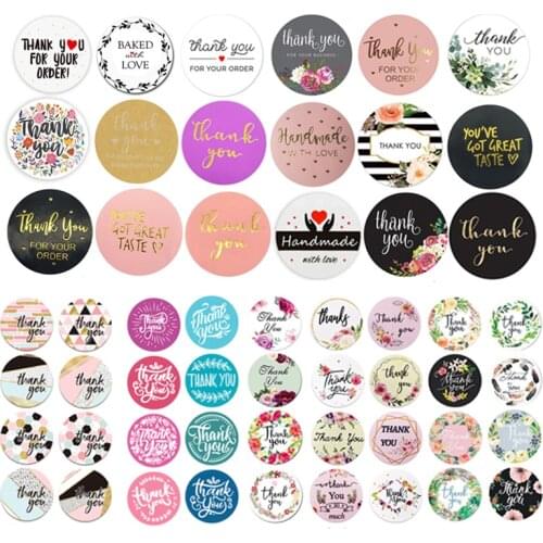 500PCS Round Business Thank You Stickers Seal Labels Gift Packaging Stickers Wedding Birthday Party Offer Stationery Sticker