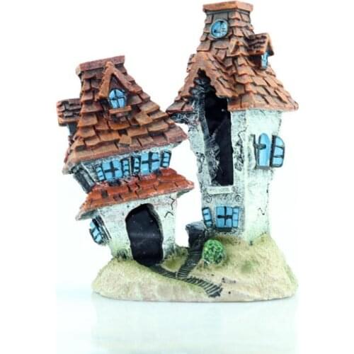 Harries Aquarium Landscaping Cartoon House Potter Fish and Shrimp Walk Through Fish Tank Decoration Crafts Small Ornaments