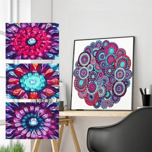 Special Shape Diamond Painting Mandala Flower Modern Pattern DIY 5D Part Drill Cross Stitch Kit Crystal Art Home Wall Decoration