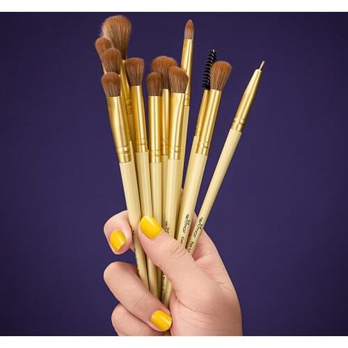 Anmor 12pcs Makeup Brushes Set Synthetic Hair Professional Eyeshadow Blending Eyebrow Eyeliner Make Up Brush for Eye Cosmetics