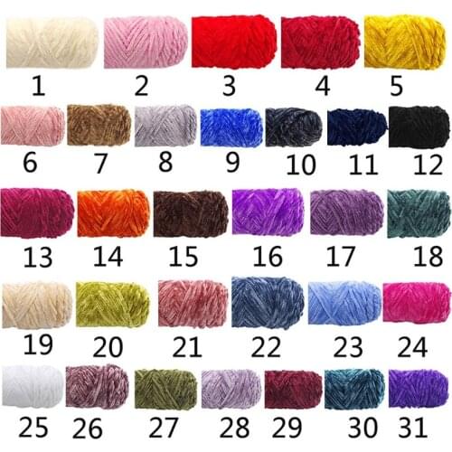 Velvet Chenille Yarn for Hand-Knitted Medium Thick Faux Wool Crochet Thread DIY Craft Scarf Sweater Knitting Supplies E56C