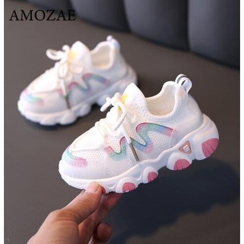 Kids Sport Shoes New Spring Children Shoes For Girls Fashion Breathable Baby Shoes Soft Bottom Non-slip Casual Kids Sneakers