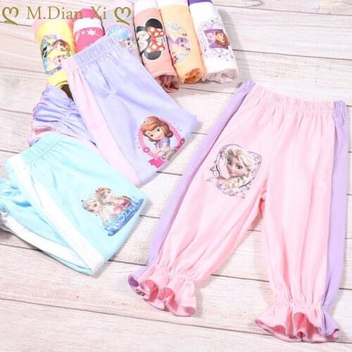Childrens Anti Mosquito Pants Spring Summer Infant Air Conditioning Pants Girls Cartoon Elsa Lantern Pants Baby Casual Trousers