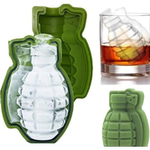 Grenade Shape 3D Ice Cube Mold Maker Bar Party Silicone Trays Mold Tool Gift Home Kitchen Tool Ice Molds Home Bar Party Cocktail