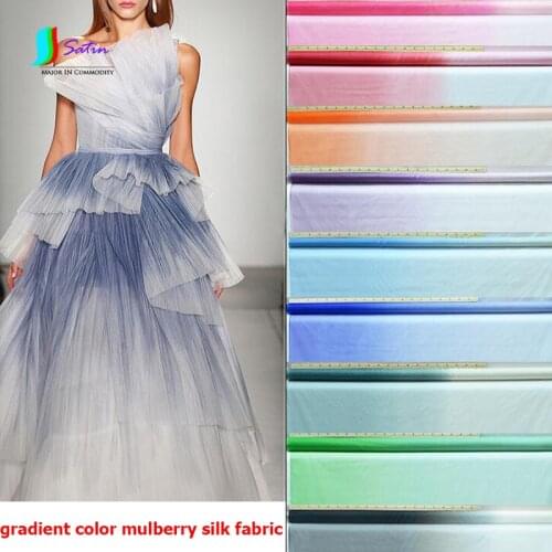 Nice Quality Colorful Diy Sew China Style Clothes Wedding Dress Skirt Fashion Clothes Gradient Color Mulberry Silk Fabric