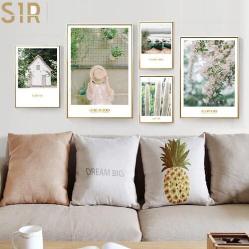 Boats Archipelago White Small Wooden House Landscape Wall Art Pictures Canvas Paintings Posters Prints For Living Korean style