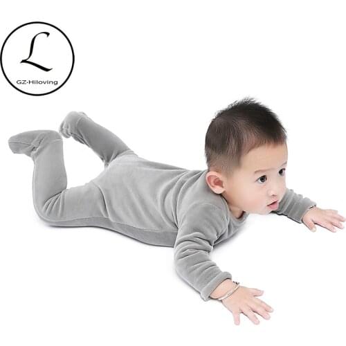Newborn Baby Boys Girls Long sleeves Jumpsuits 2019 Soft Warm Velvet Stretches Footies Baby Romper Bodysuits Outfits Clothes