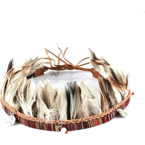 Cowboy Western Beaded Hatband Handmade Feather Men Women Beadwork Ethnic Flair
