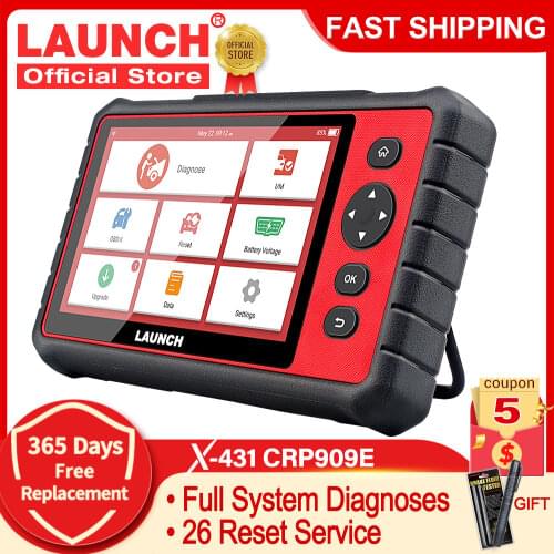 LAUNCH X431 CRP909E Diagnostic Tool OBD2 Scanner Full System Tools OBD/EOBD 15Reset TPMS IMMO ECU Code Reader Pk CRP909 MK808