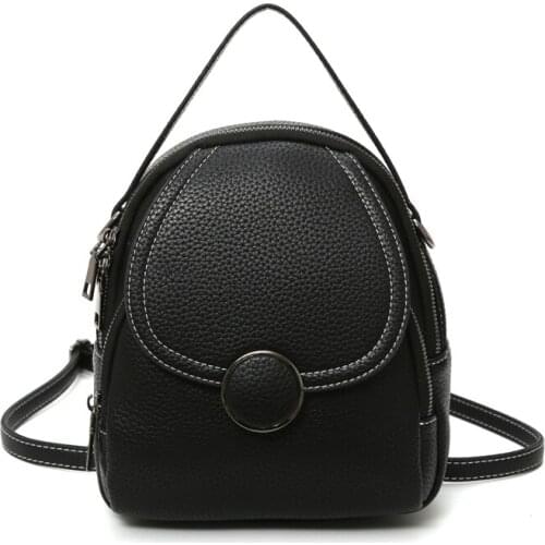 Small Backpack Female Ladies Shoulder Bag Girl Purse New Designer Fashion Women Leather Backpack Mini Soft Touch Multi-Function