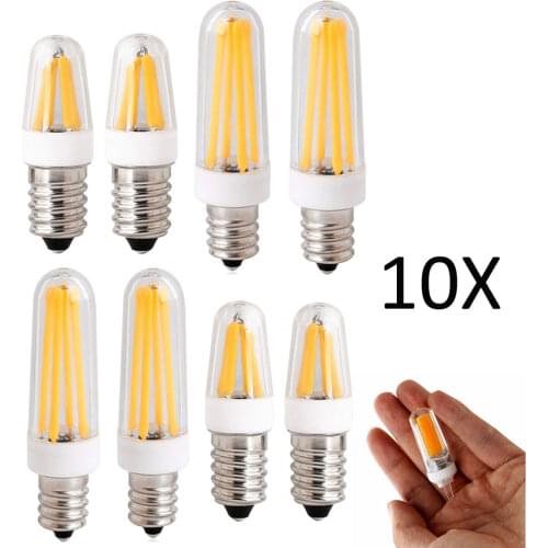 10Pcs Mini E12 E14 Dimmable Silicone Crystal LED Corn Bulb COB 4W 8W 9W Light Filament Lamp 220V 110V High Power Candle Lighting