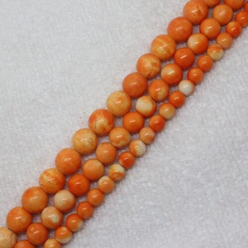 Mini. Order is $7! 6-10mm Orange White Multicolor Snow jades stones Jaspers Round DIY Jewelry Making Loose Beads 15"