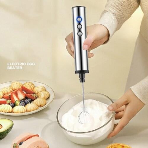 MLGB Coffee Handheld Electric Milk Frother 3 Speeds Foam Maker with Stainless Steel Whisk Drink Mixer for Home