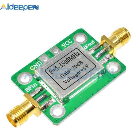 LNA 5-3500MHz RF Broadband Signal Amplifier High Gain 20dB Low Noise RF Amplifier Module With Shielding Shell