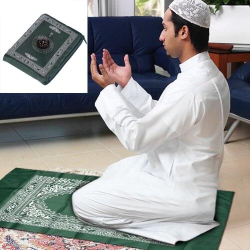 Muslim Rug Travel Mat Convenient with Compass Student Hui Islamic Mat Portable Solid Color rugs Prayer Outdoor Home Hotel God
