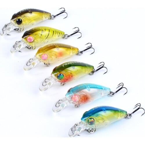 HiUmi 6 piece set of fine fishing tackle 14# feather fishing lure, brown hook, 6 colors of fishing lure and retail box DW355